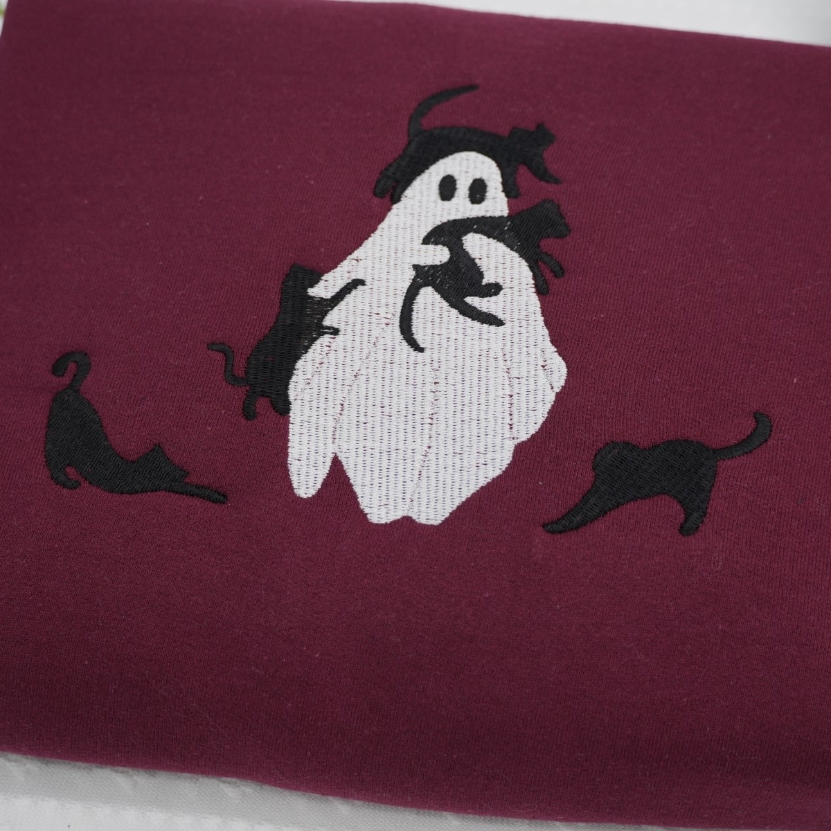 Halloween Custom Hoodies - Ghost Embroidered Sweatshirts - Perfect Spooky Season Gift