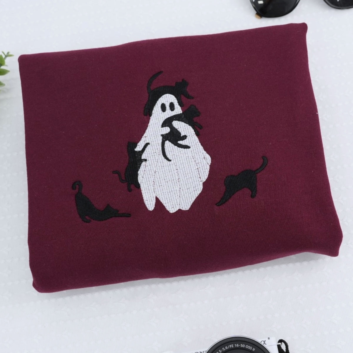 Halloween Custom Hoodies - Ghost Embroidered Sweatshirts - Perfect Spooky Season Gift