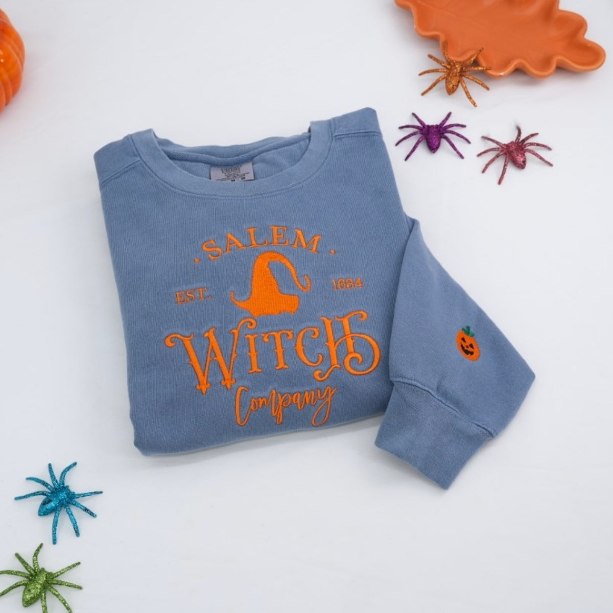 Halloween Custom Sweatshirts - Salem Witch Embroidered Hoodies - Perfect Spooky Season Gift