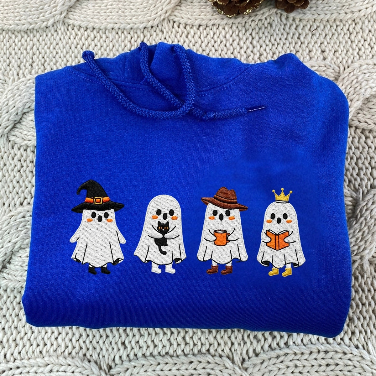 Halloween Ghost Custom Hoodies - Spooky Embroidered Sweatshirts - Perfect Halloween Gift