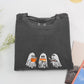 Halloween Ghost Trio Custom Sweatshirts - Cute Trick-or-Treat Embroidered Hoodies - Perfect Spooky Family Gift