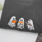 Halloween Ghost Trio Custom Sweatshirts - Cute Trick-or-Treat Embroidered Hoodies - Perfect Spooky Family Gift