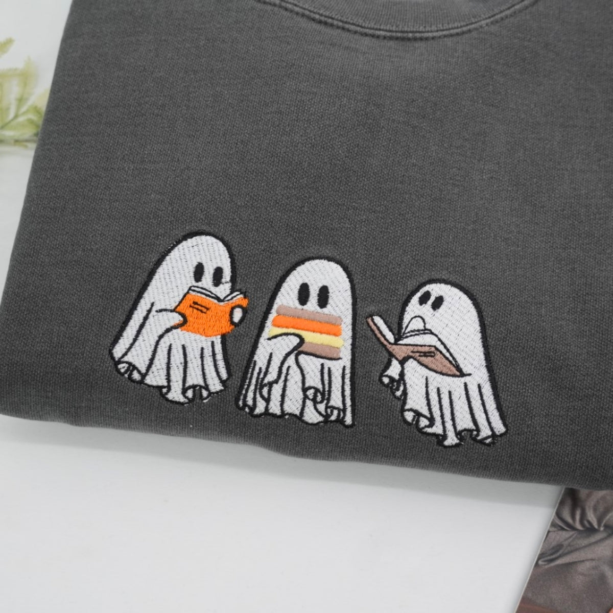 Halloween Ghost Trio Custom Sweatshirts - Cute Trick-or-Treat Embroidered Hoodies - Perfect Spooky Family Gift