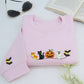 Halloween Icons Embroidered Sweatshirts - Cute Ghost Pumpkin Cat Crewneck - Perfect Spooky Season Gift