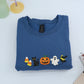 Halloween Icons Embroidered Sweatshirts - Cute Ghost Pumpkin Cat Crewneck - Perfect Spooky Season Gift