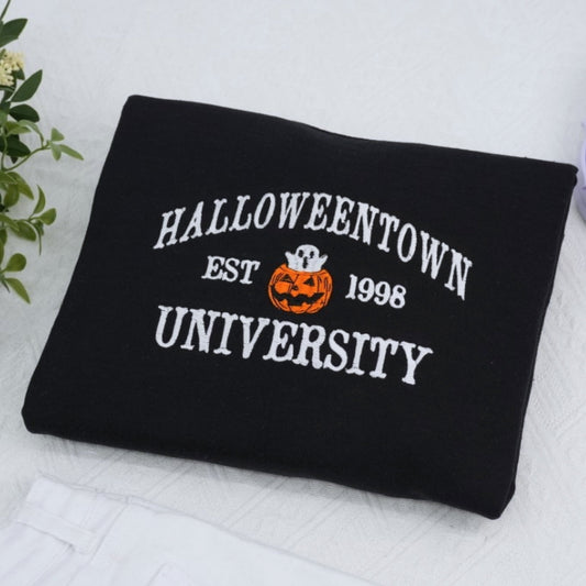Halloween University Sweatshirts - Halloweentown College Embroidered Apparel - Spooky Academia Fashion