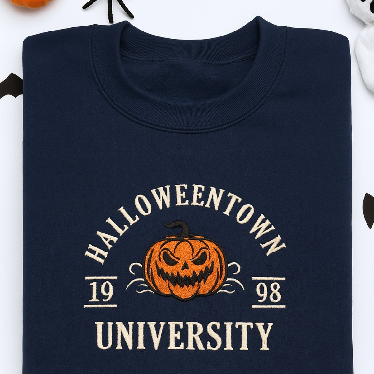 Halloweentown University Embroidered Sweatshirts - Halloween Pumpkin College Style - Spooky Season Gift