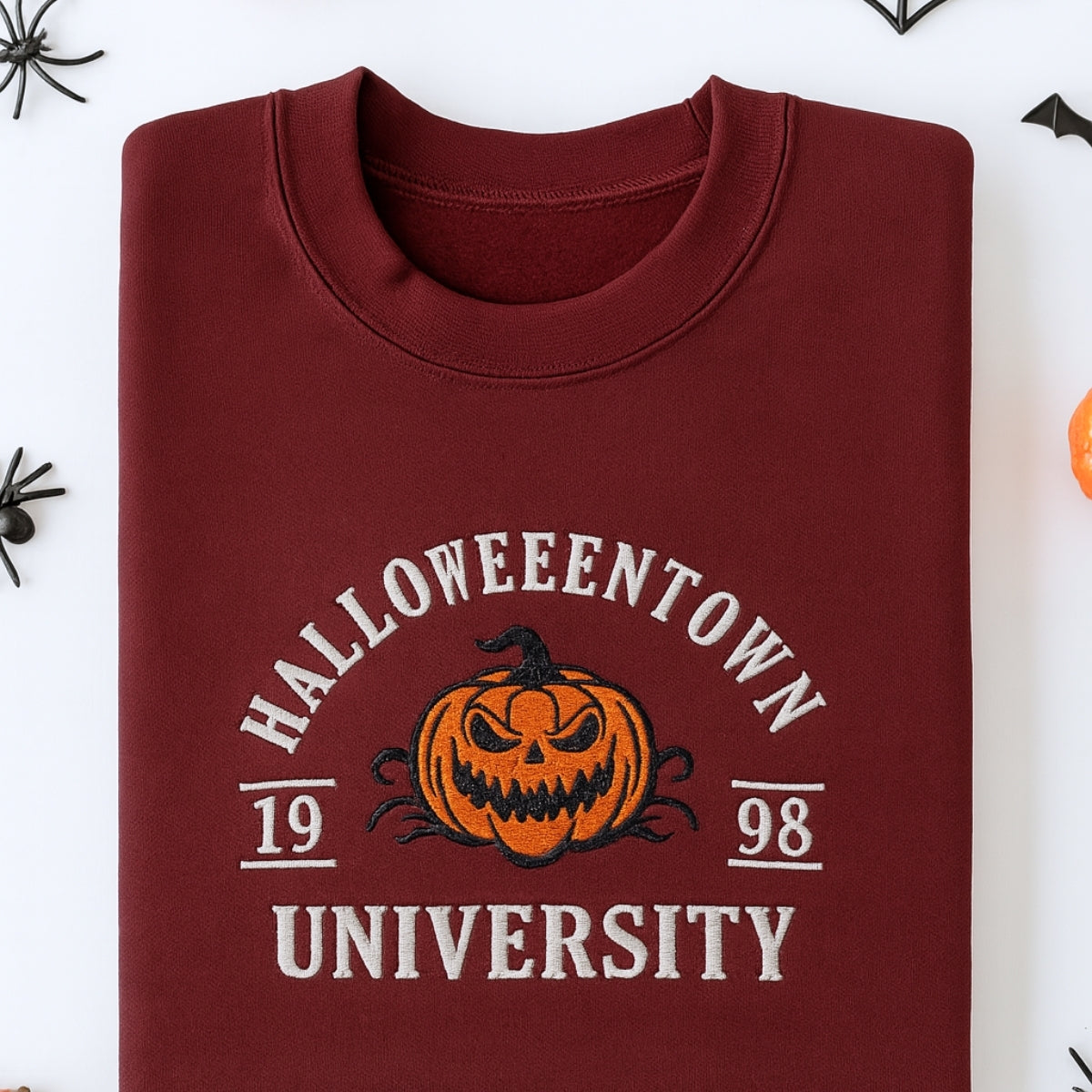 Halloweentown University Embroidered Sweatshirts - Halloween Pumpkin College Style - Spooky Season Gift