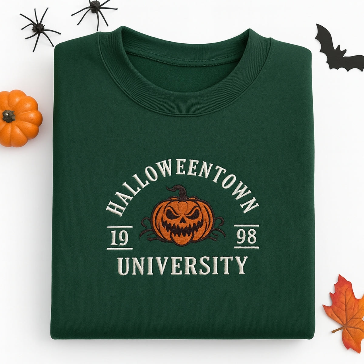 Halloweentown University Embroidered Sweatshirts - Halloween Pumpkin College Style - Spooky Season Gift