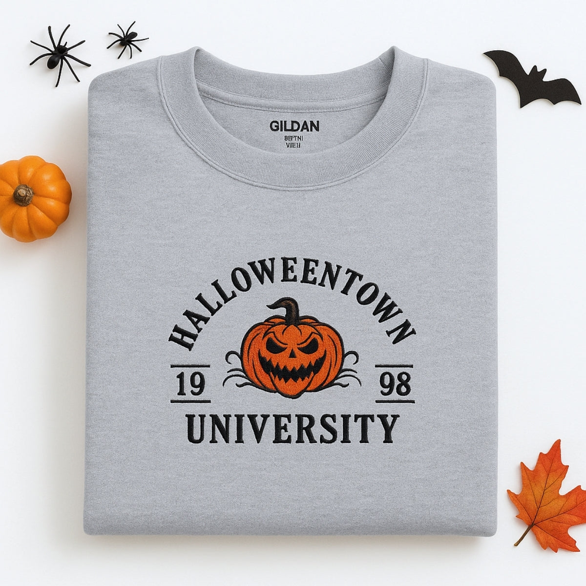 Halloweentown University Embroidered Sweatshirts - Halloween Pumpkin College Style - Spooky Season Gift