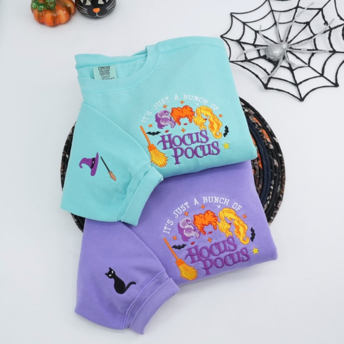 Hocus Pocus Custom Sweatshirts - Magic Sisters Embroidered Halloween Hoodies - Perfect Spooky Movie Gift