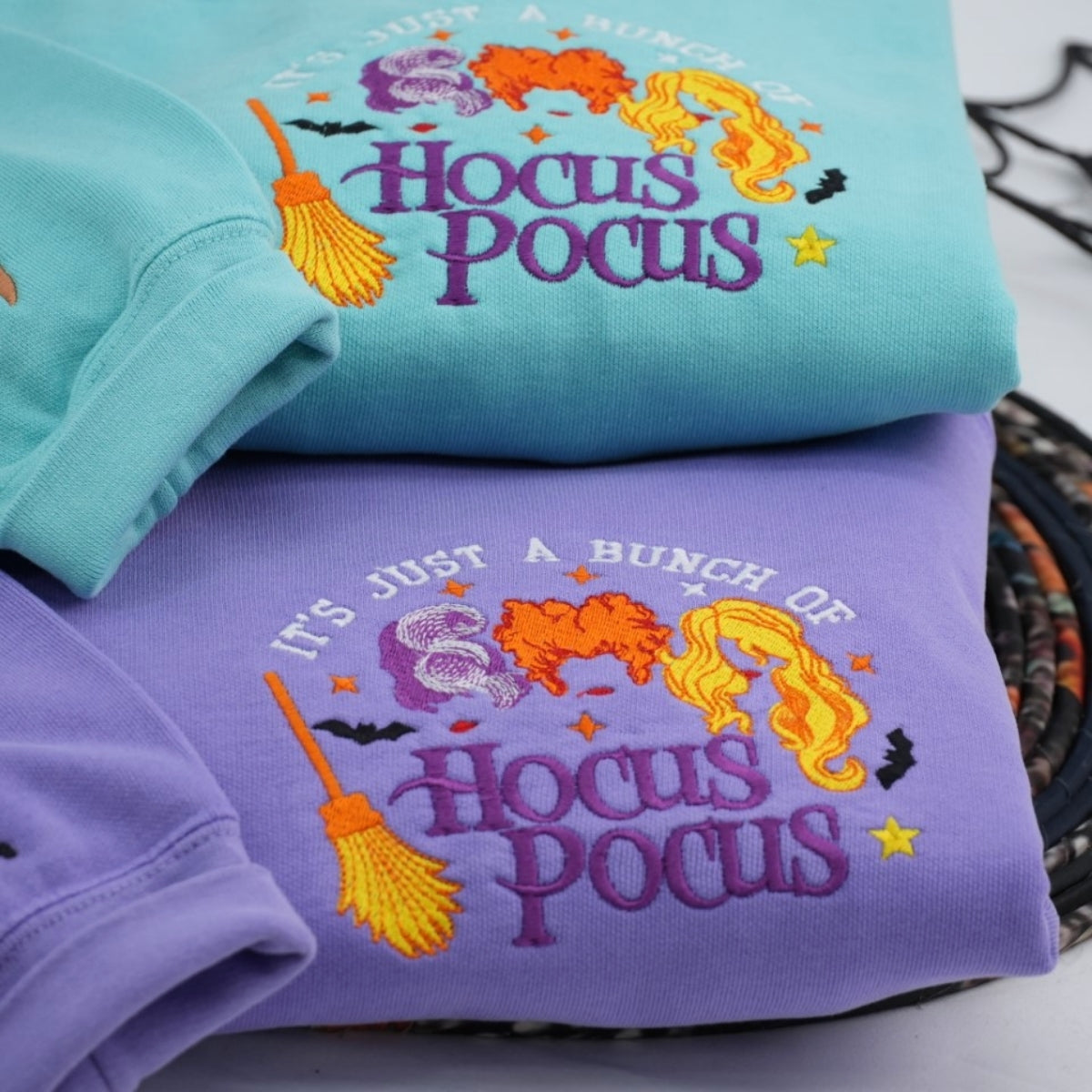 Hocus Pocus Custom Sweatshirts - Magic Sisters Embroidered Halloween Hoodies - Perfect Spooky Movie Gift