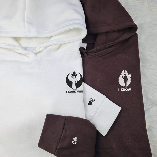 I Love You And I Know Custom Embroidered Matching Hoodies For Couples