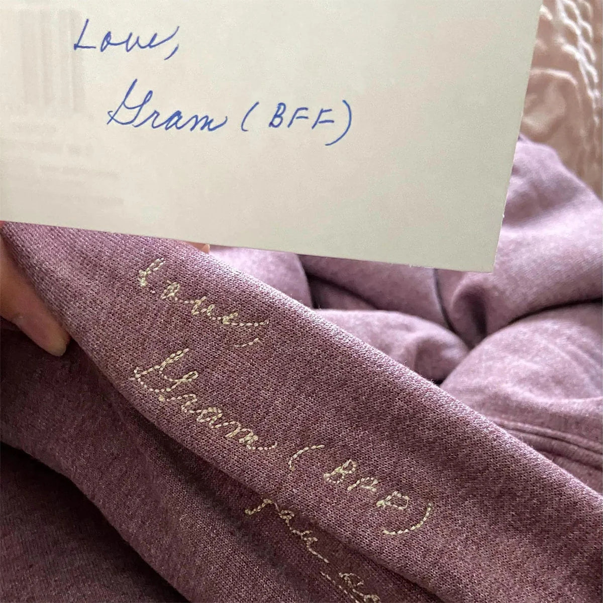 I Love You Daddy Embroidered Sweatshirts - Custom Child Handwriting Hoodies - Perfect Father's Day Gift