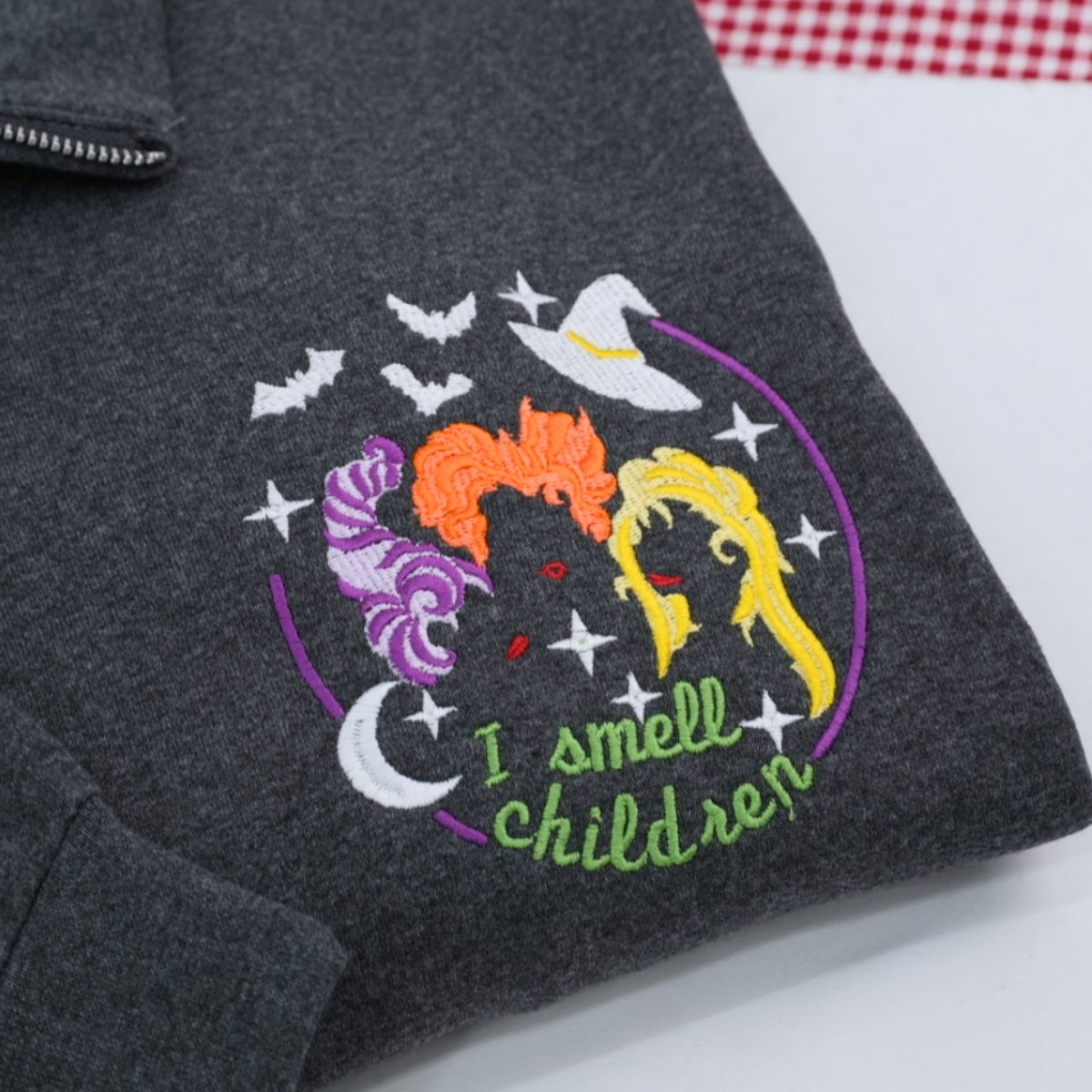 I Smell Children Halloween Quarter-Zip - Custom Embroidered Spooky Sweatshirts - Perfect Halloween Gift