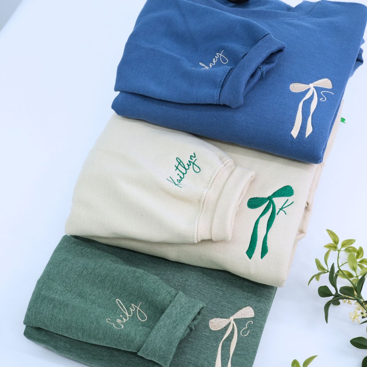 Custom Initial Coquette Bow Ribbon Bridal Party T-Shirt, Sweatshirt or Hoodie, Bridesmaid Proposal, Embroidered Bachelorette Gifts for Bride