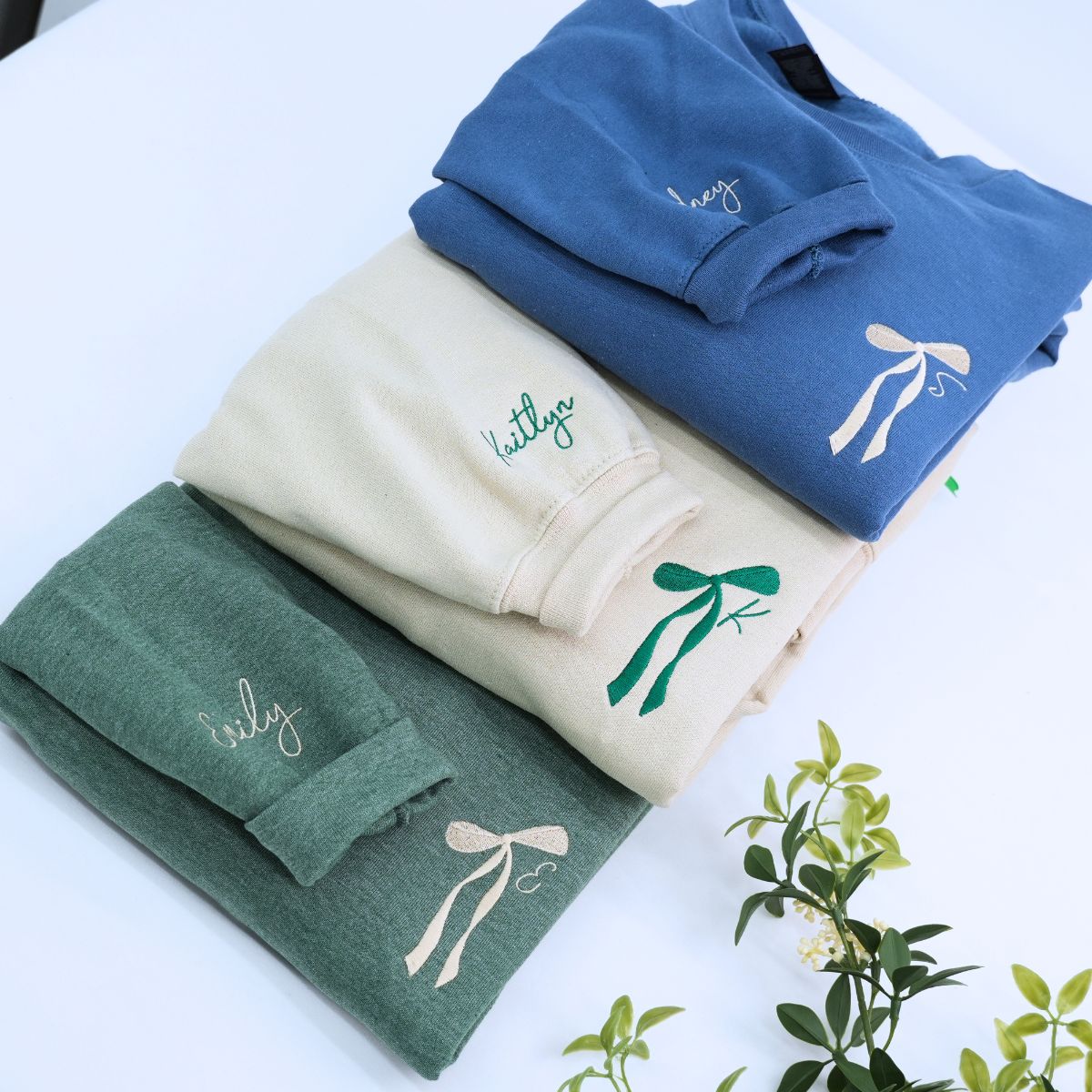 Custom Initial Coquette Bow Ribbon Bridal Party T-Shirt, Sweatshirt or Hoodie, Bridesmaid Proposal, Embroidered Bachelorette Gifts for Bride