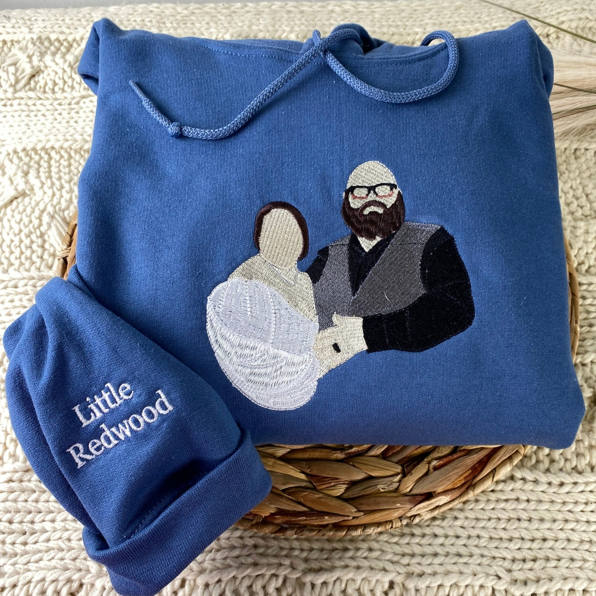Matching Photo Embroidered Hoodies - Custom Couples Memory Sweatshirts - Perfect Anniversary Gift
