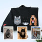 Multi Cat Portrait Hoodies - Custom Pet Face Embroidered Sweatshirts - Personalized Cat Family Gift
