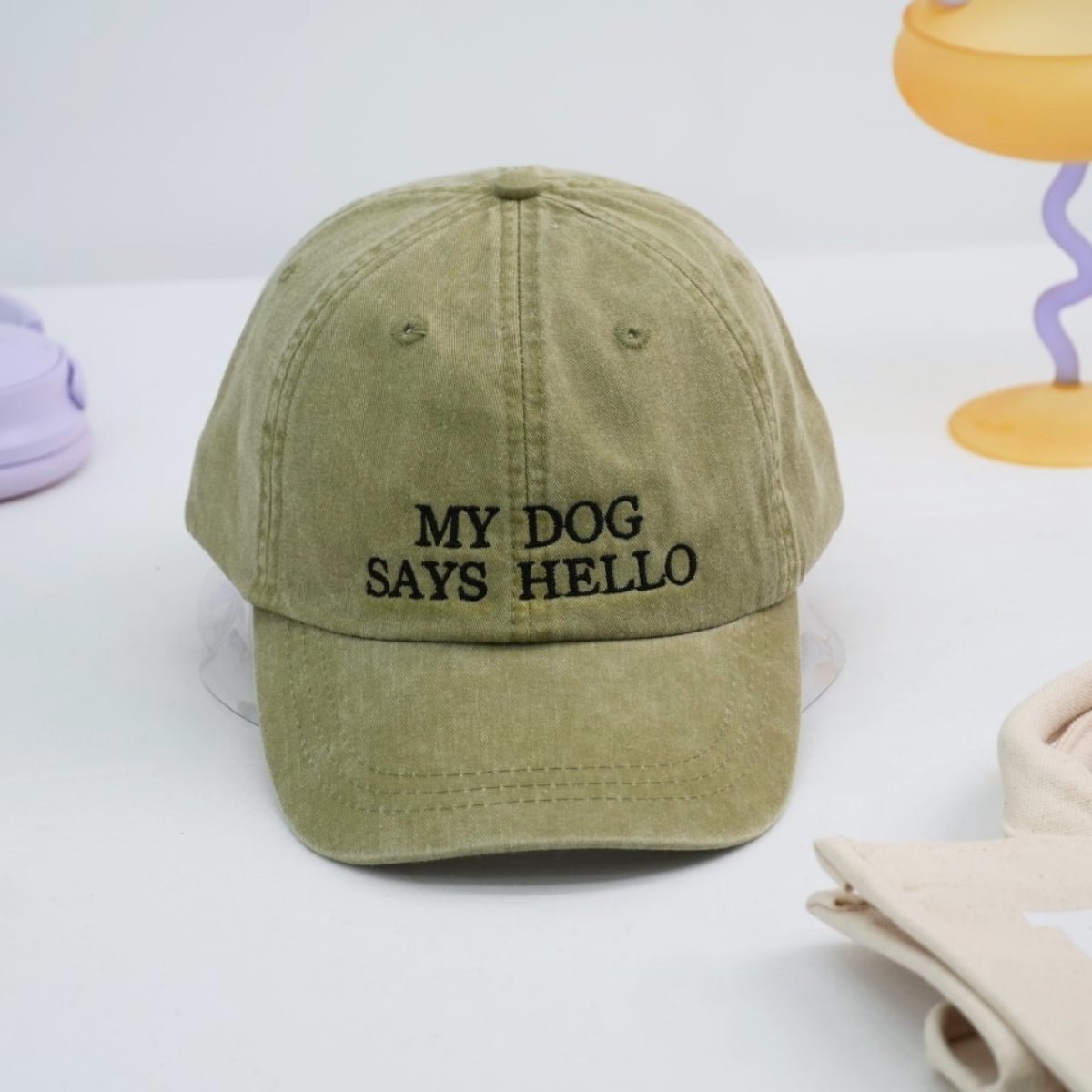 My Dog Says Hello Custom Embroidered Hats - Dog Lover Caps - Perfect Pet Parent Gift
