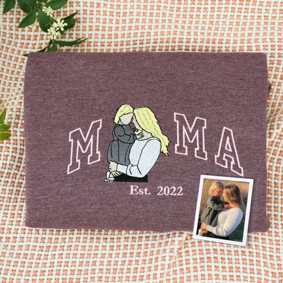 New Mom Custom Hoodies - Mother Baby Embroidered Sweatshirts - Perfect New Mother Gift