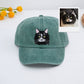 Personalized Cat Face Embroidered Cap - Custom Pet Portrait Accessory - Cat Lover Parent Gift