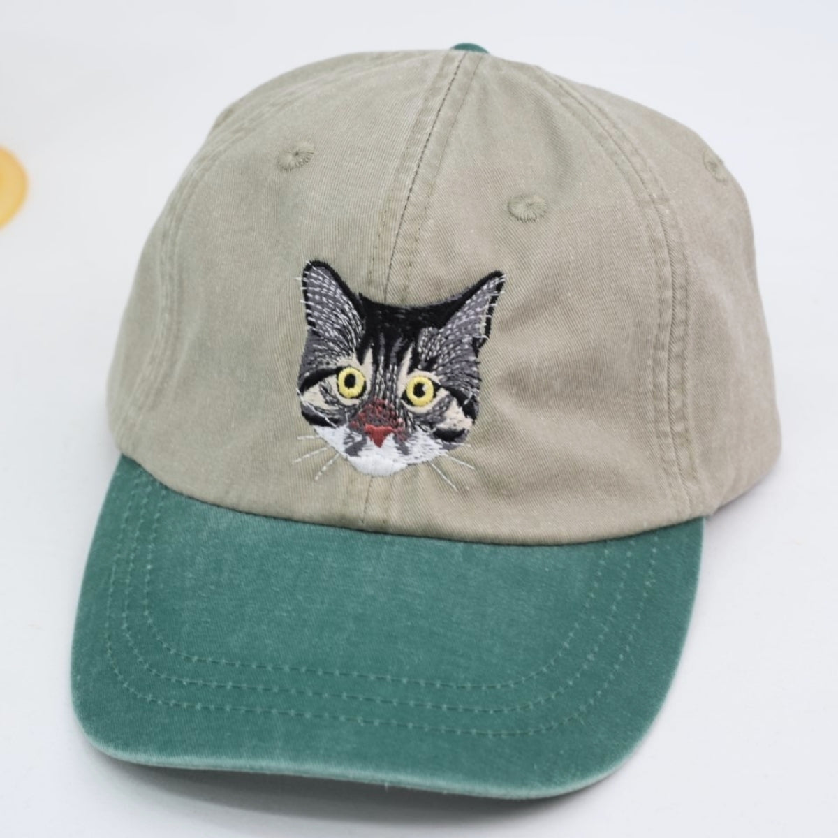 Personalized Cat Face Embroidered Cap - Custom Pet Portrait Accessory - Cat Lover Parent Gift