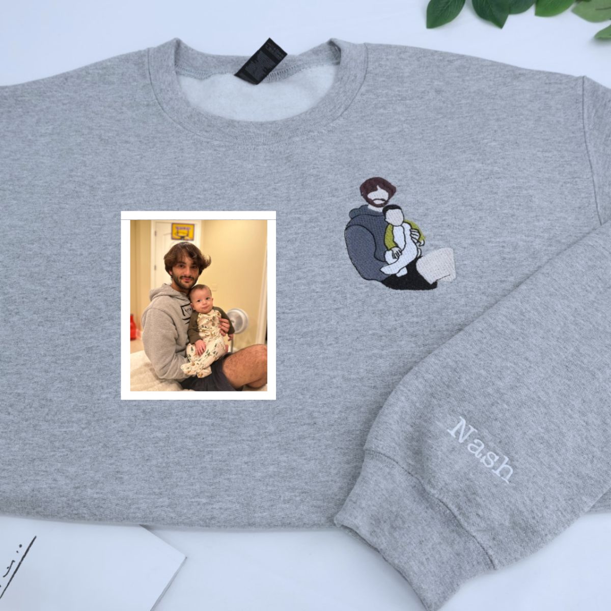 Personalized Dad Baby Sweatshirts - Custom Father Embroidered Hoodies With Baby Name - Perfect New Dad Father's Day Gift