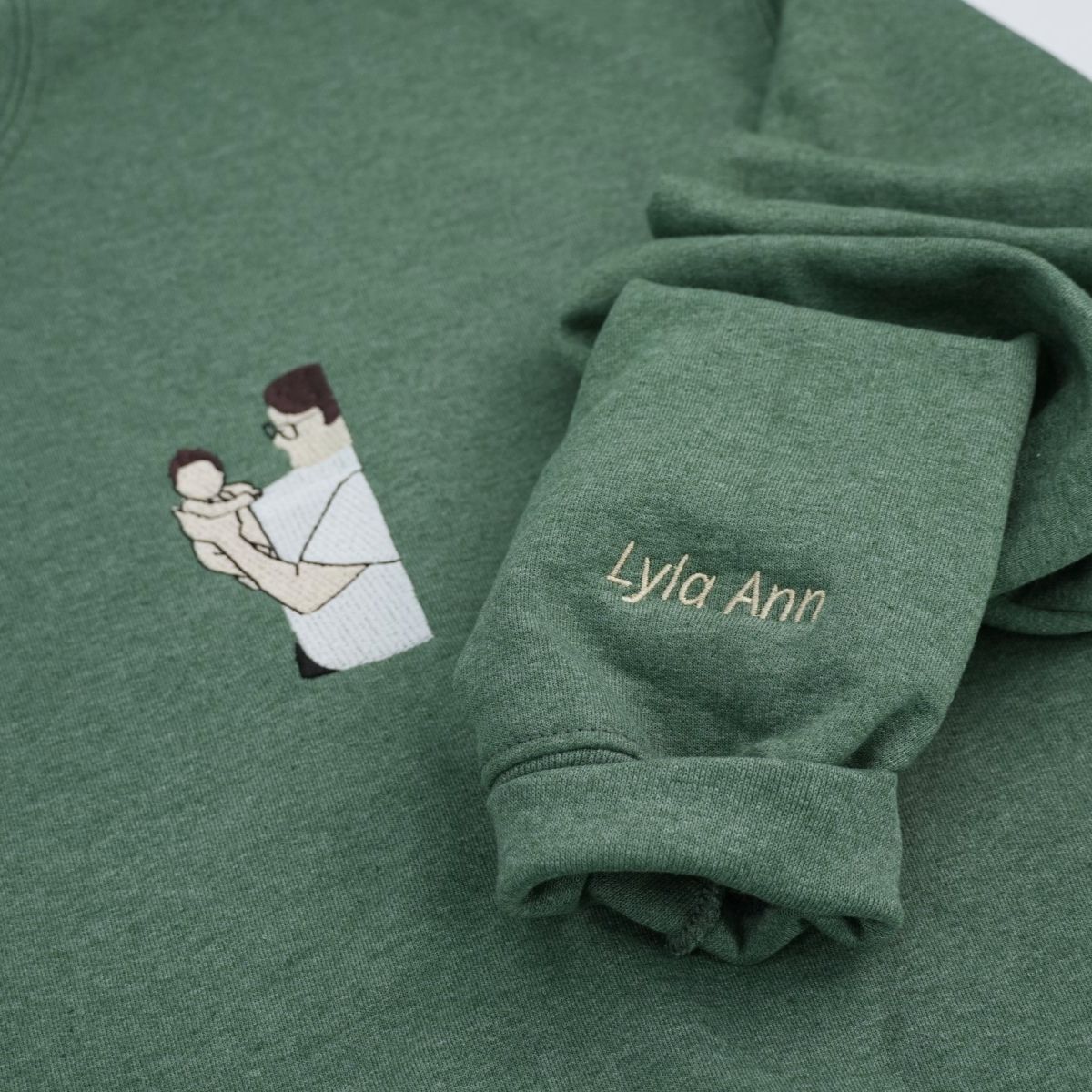 Personalized Dad Baby Sweatshirts - Custom Father Embroidered Hoodies With Baby Name - Perfect New Dad Father's Day Gift