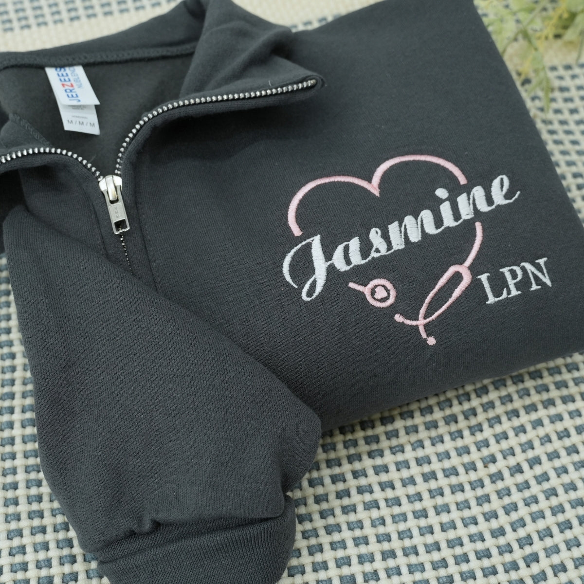 Personalized LPN Quarter-Zip - Custom Name Licensed Practical Nurse Embroidered Sweatshirt