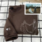 Personalized Picture Outline Embroidered Hoodie Sweatshirt, Portrait Photo Couple Outline Sweatshirt, Custom Line Art Photo Hoodie