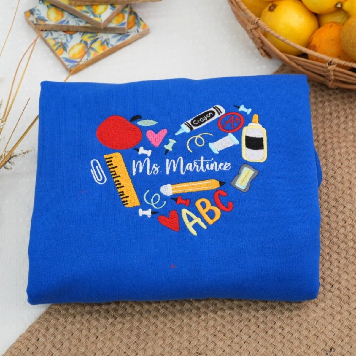 Personalized Teacher Hoodies | Custom Educator Name Embroidered Zip-Up - Back to School Gift