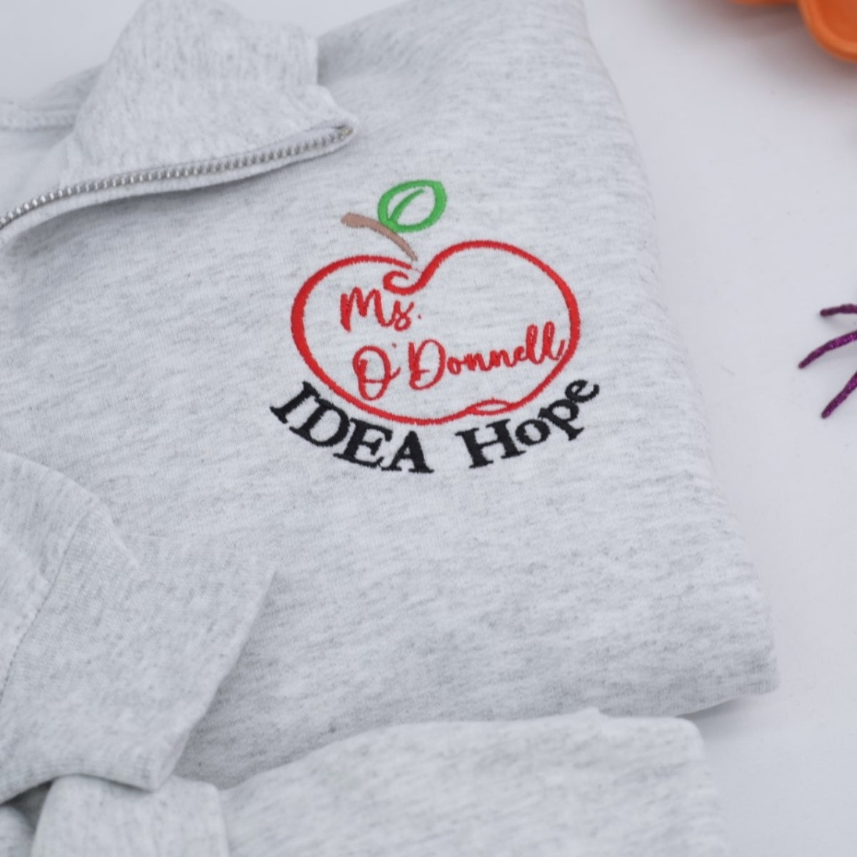 Personalized Teacher Quarter Zip Hoodies - Custom Educator Embroidered Apparel - Perfect Teacher Gift