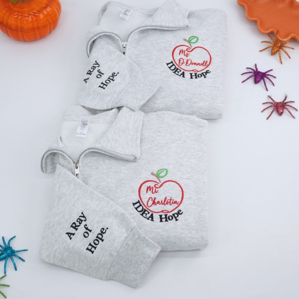 Personalized Teacher Quarter Zip Hoodies - Custom Educator Embroidered Apparel - Perfect Teacher Gift