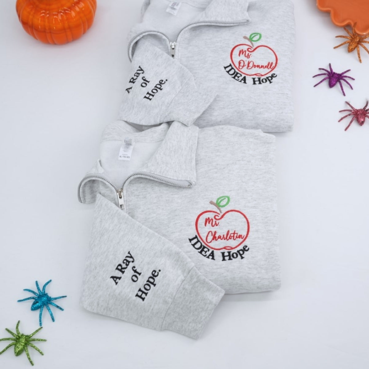 Personalized Teacher Quarter Zip Hoodies - Custom Educator Embroidered Apparel - Perfect Teacher Gift