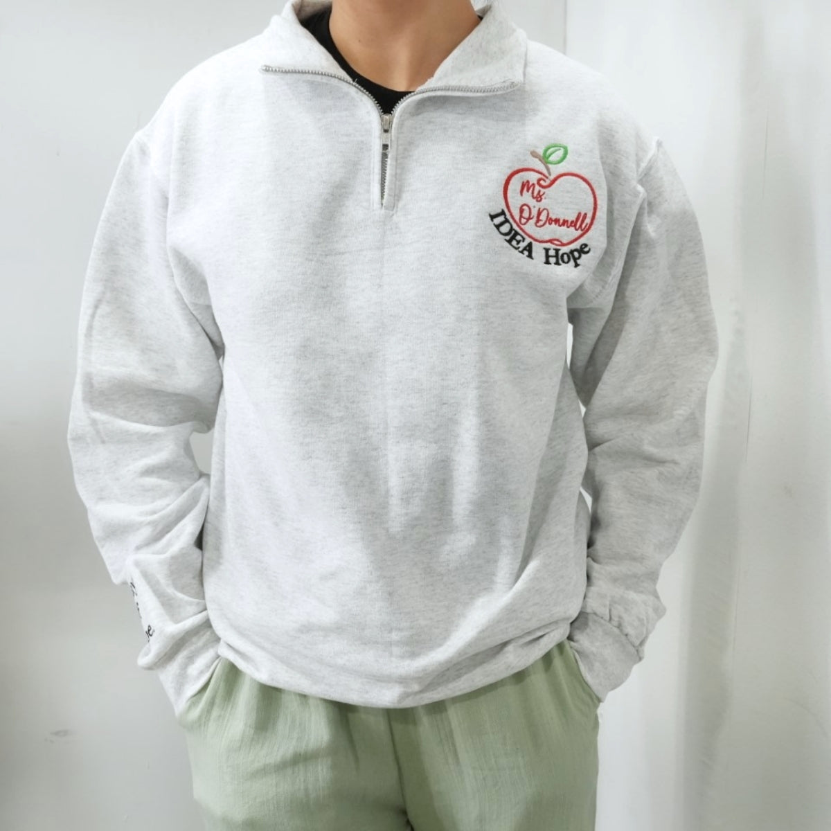 Personalized Teacher Quarter Zip Hoodies - Custom Educator Embroidered Apparel - Perfect Teacher Gift