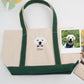 Pet Portrait Custom Tote Bags - Dog Face Embroidered Canvas Bag - Personalized Pet Memorial Gift