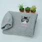 Pet Memorial Custom Hoodies - Cat Angel Wings Embroidered Sweatshirts - Rainbow Bridge Tribute Gift