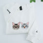 Pet Portrait Custom Hoodies - Cat Face Embroidered Sweatshirts with Names - Premium Cat Lover Gift
