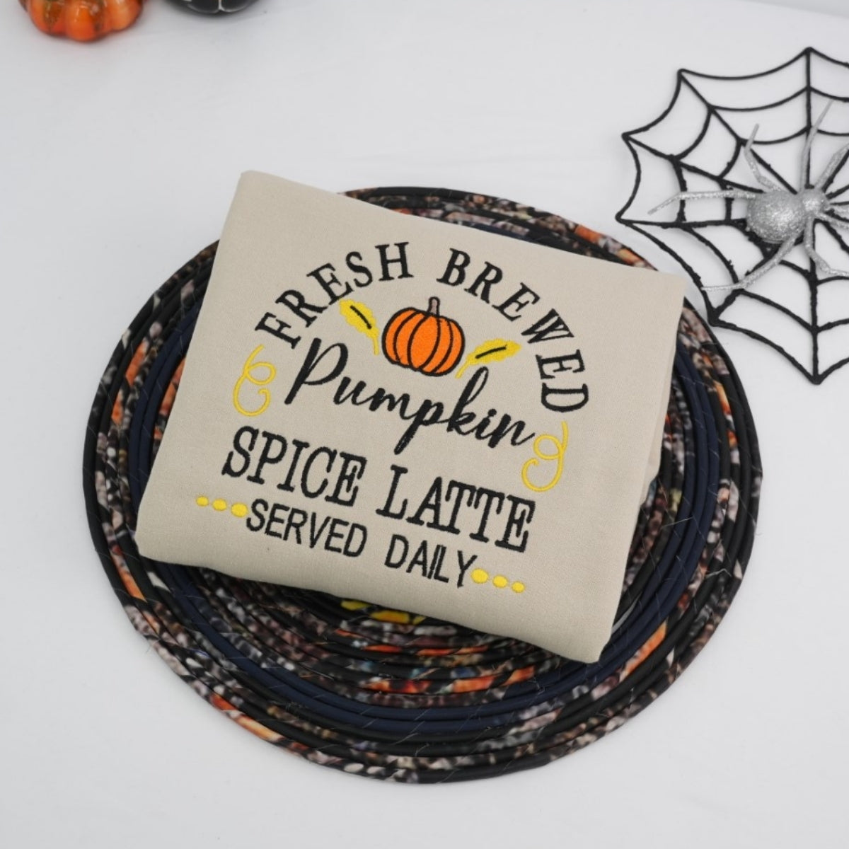 Pumpkin Spice Latte Halloween Hoodies - Fresh Brewed Fall Embroidered Sweatshirts