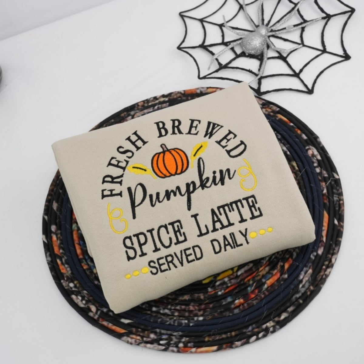 Pumpkin Spice Latte Halloween Hoodies - Fresh Brewed Fall Embroidered Sweatshirts