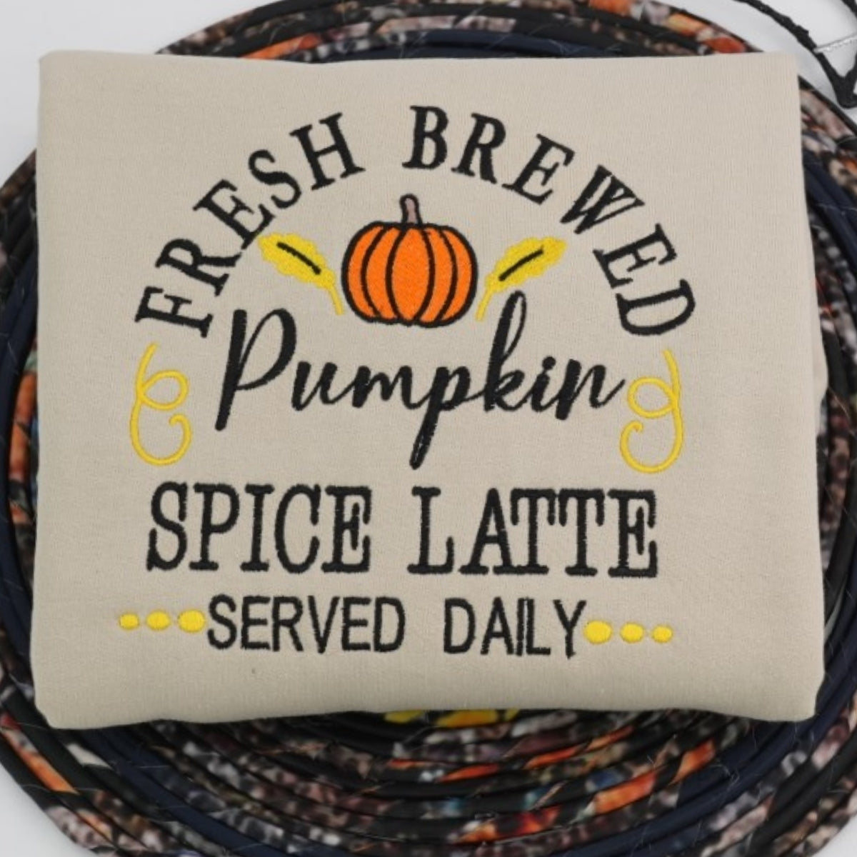Pumpkin Spice Latte Halloween Hoodies - Fresh Brewed Fall Embroidered Sweatshirts