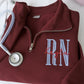RN Angel Custom Quarter-Zip - Registered Nurse Embroidered Sweatshirt - Perfect Nurse Gift