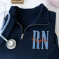 RN Angel Custom Quarter-Zip - Registered Nurse Embroidered Sweatshirt - Perfect Nurse Gift