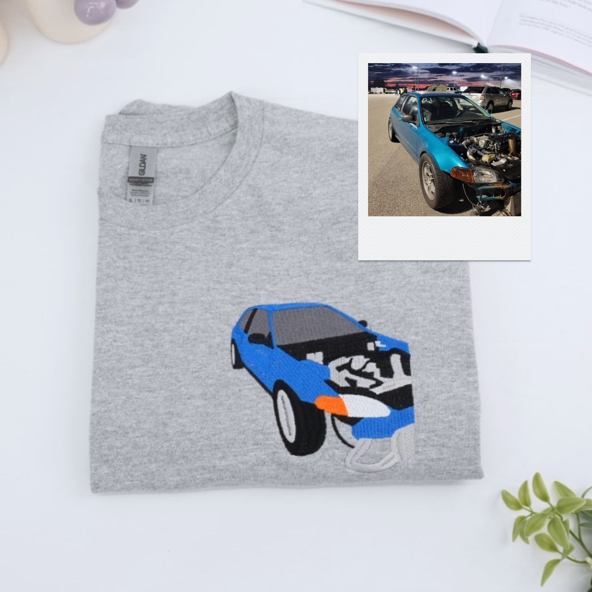 Racing Enthusiast Custom T-Shirt - Race Car Embroidered Shirt - Perfect Auto Racing Gift