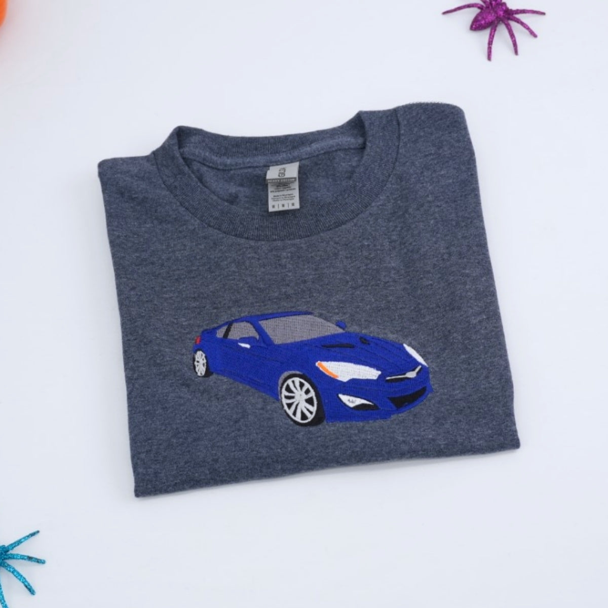 Racing Enthusiast Custom T-Shirt - Race Car Embroidered Shirt - Perfect Auto Racing Gift