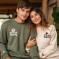 Personalized He Fits Me Perfectly Matching Embroidered Hoodies for Couple