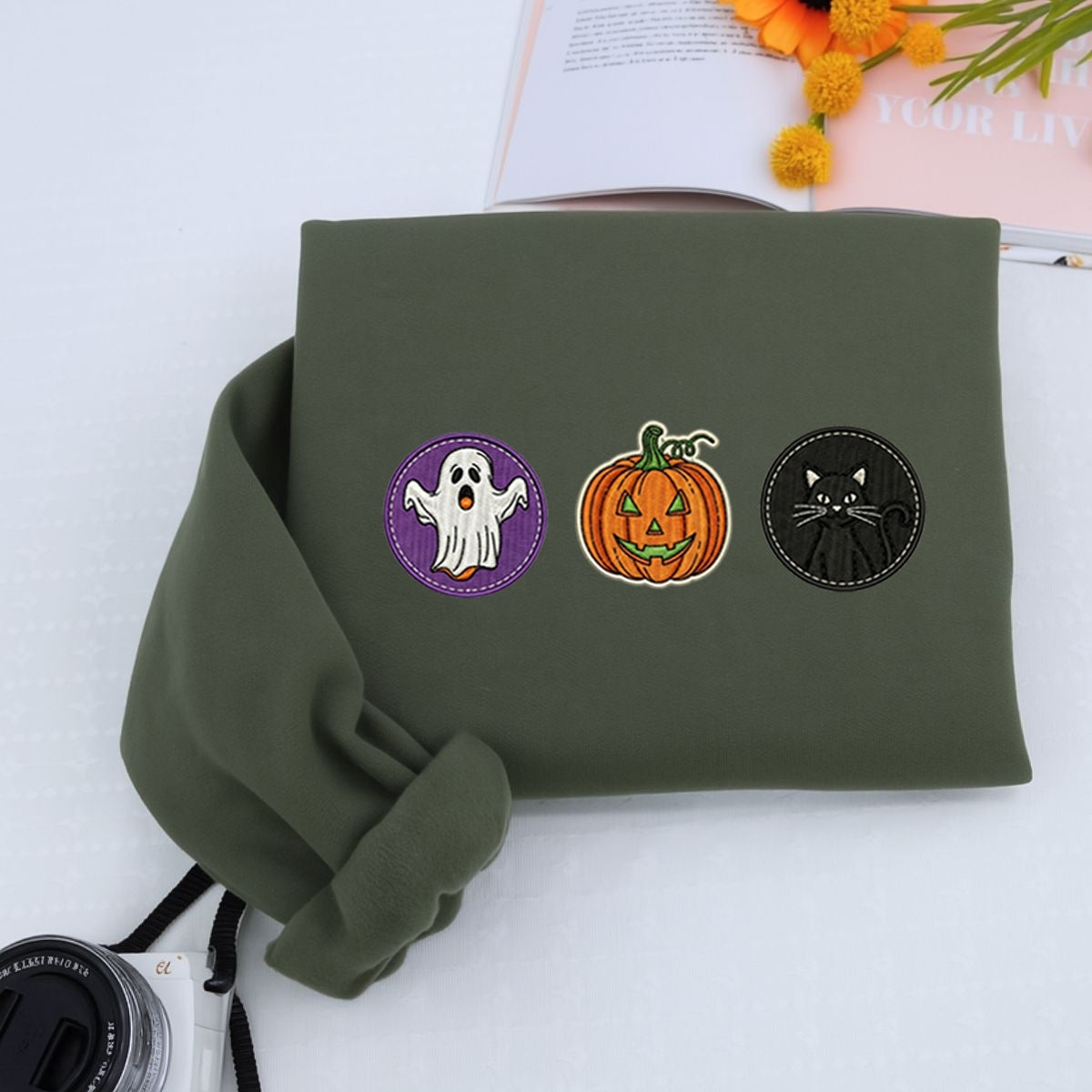 Spooky Cookie Custom Hoodies - Halloween Embroidered Cute Sweatshirts - Perfect Spooky Season Gift