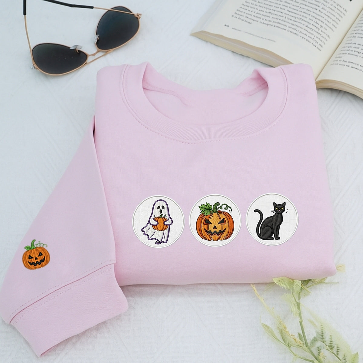 Spooky Cookie Custom Sweatshirts - Halloween Patch Embroidered Apparel - Perfect Cute Halloween Gift