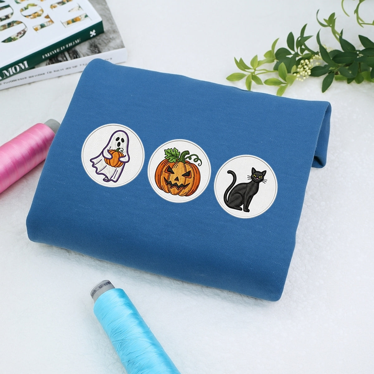 Spooky Cookie Custom Sweatshirts - Halloween Patch Embroidered Apparel - Perfect Cute Halloween Gift